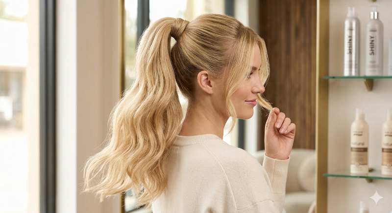 Cómo hacer una coleta con extensiones sin clip